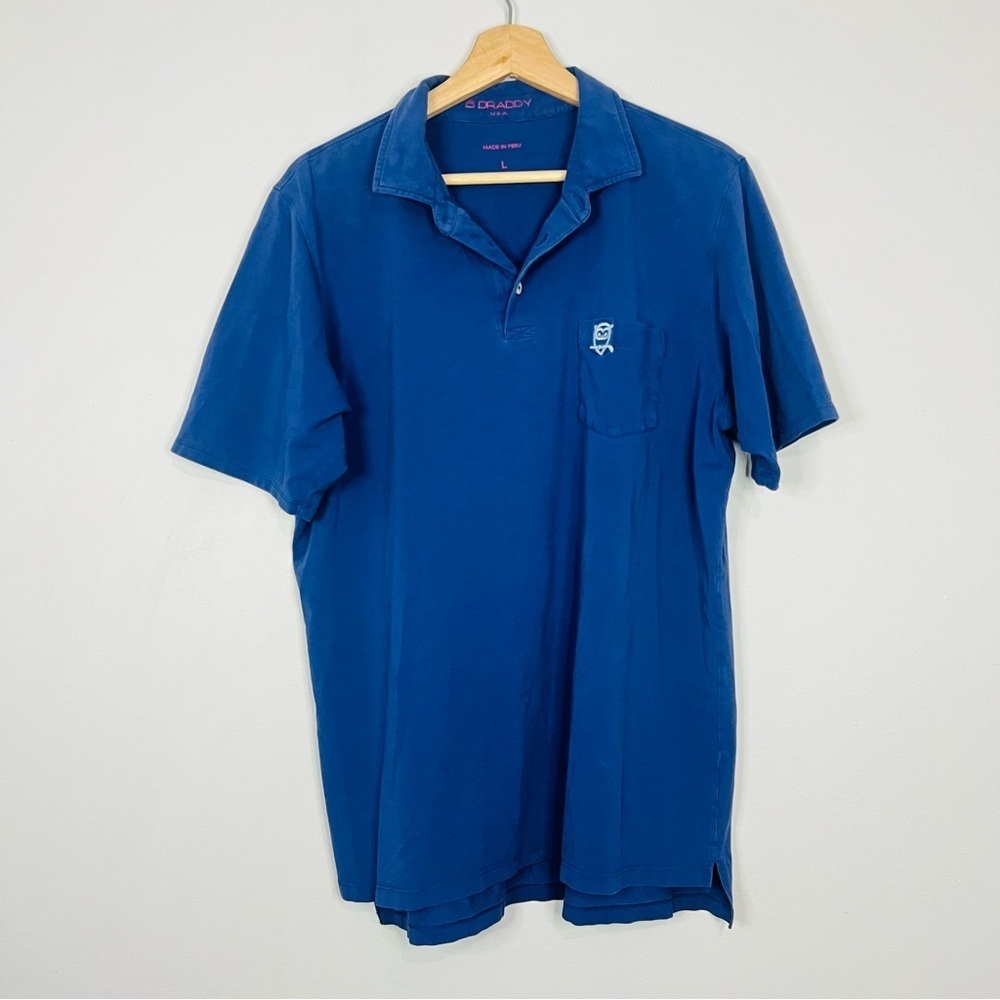 B. Draddy Navy Pima Performance Golf Polo L